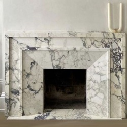 wall fireplace mantel by Abrabescato marble