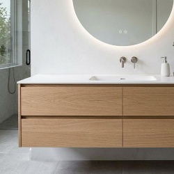 wood veneer bathroom vanity